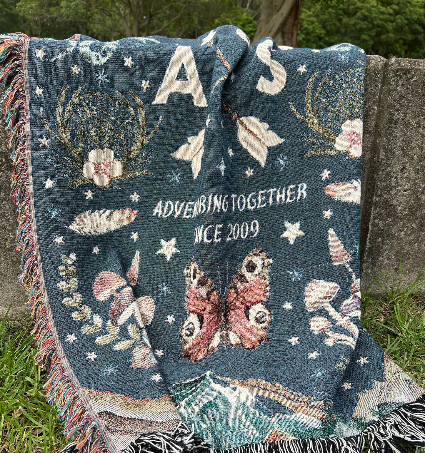 Mystical Love Journey: Personalised Couple's Woven Blanket